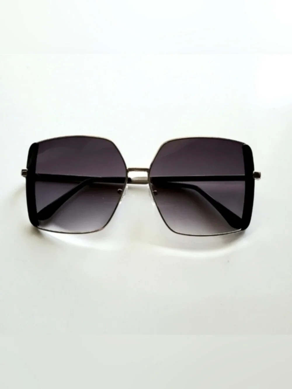 Silver and Black Square Sunglasses